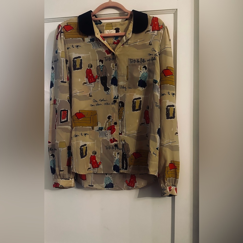 Viva La CHIC! Kate Spade silk blend blouse French hipsters having a great time.